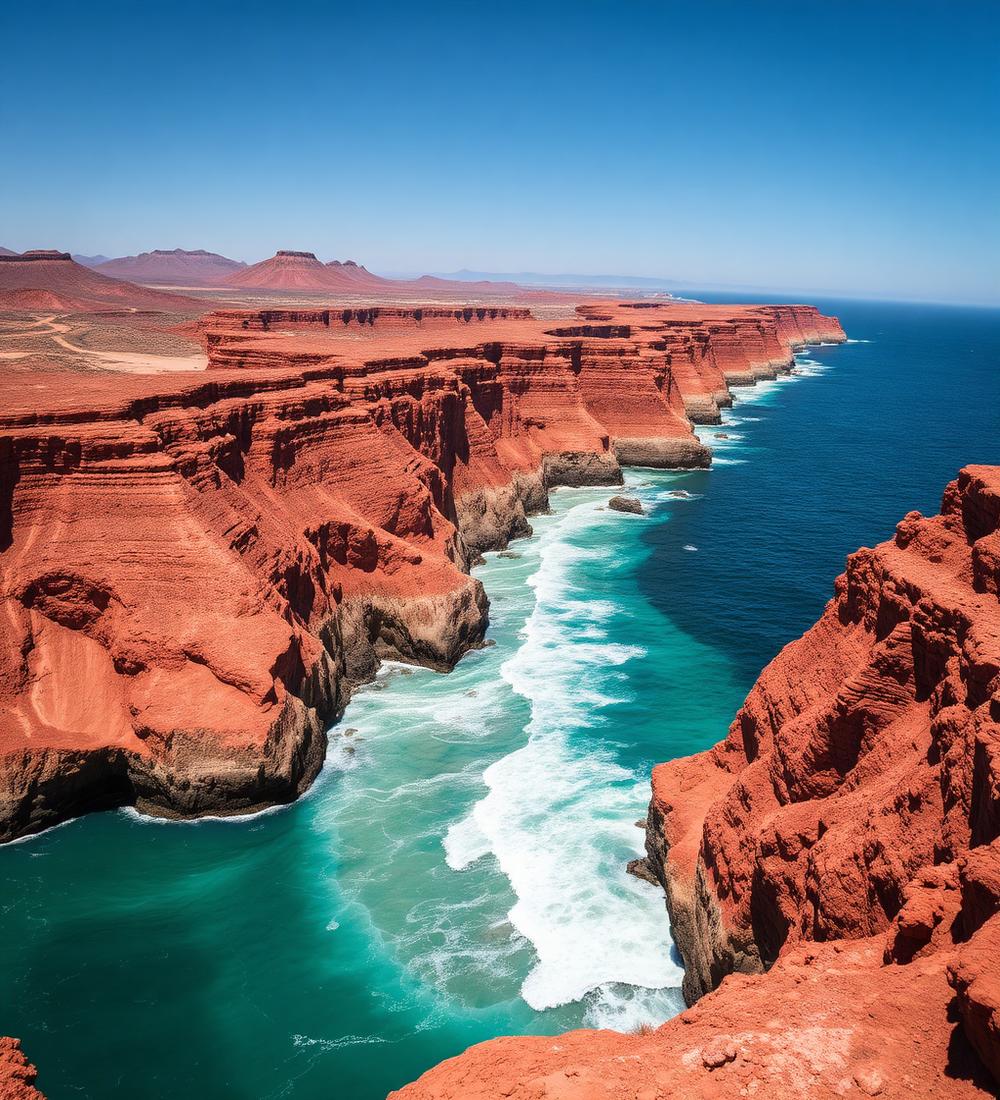 Red Baja cliffs